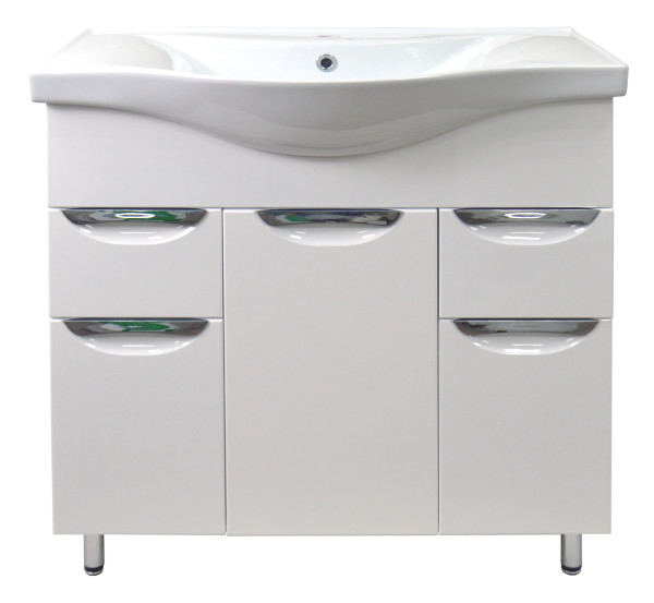 Комплект Тумба Стиль-100/2 (1000х800х350) с раковиной Basic 100 (CS00070580). Фото 1