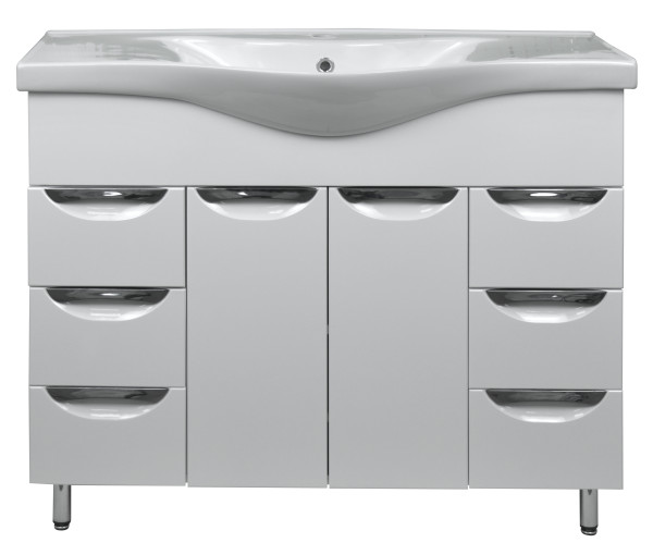Комплект Тумба Стиль-100/6 (1000х840х350) с раковиной Basic 100 (CS00070807). Фото 1