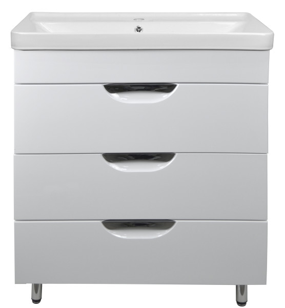 Комплект Тумба Стиль- 70/3 Н "Соло" (700х880х480) с раковиной Monte 70 (CS00070756). Фото 1