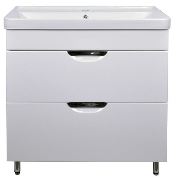 Комплект Тумба Стиль- 80/2 Н "Соло" (800х880х480) напольная с раковиной Monte 80 (CS00070582). Фото 1