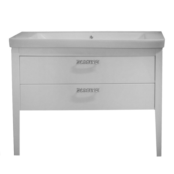 Комплект Тумба VERONA 105 (1005х850х460) с раковиной Luxury 105 (11105KL) серебрянные ручки. Фото 1