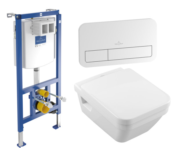 Комплект: Унитаз подвесной безободковый с толстым сиденьем микролифт+инсталляция+клавиша смыва хром глянец. Фото 1