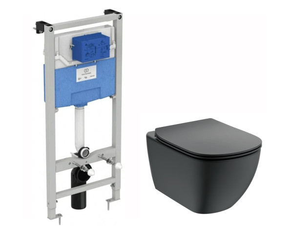 Комплект унитаза с инсталляцией Ideal Standard Tesi с сиденьем Микролифт (T3868V1). Фото 1