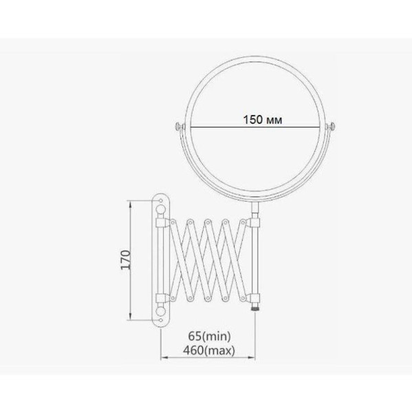 Косметическое зеркало D-Lin D201026, хром. Фото 2