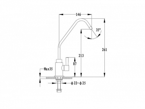 Кран EWIGSTEIN для питьевой воды (серый металлик). Фото 2