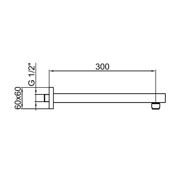 Кронштейн для верхнего душа Webert AC1025560, черный. Фото 2