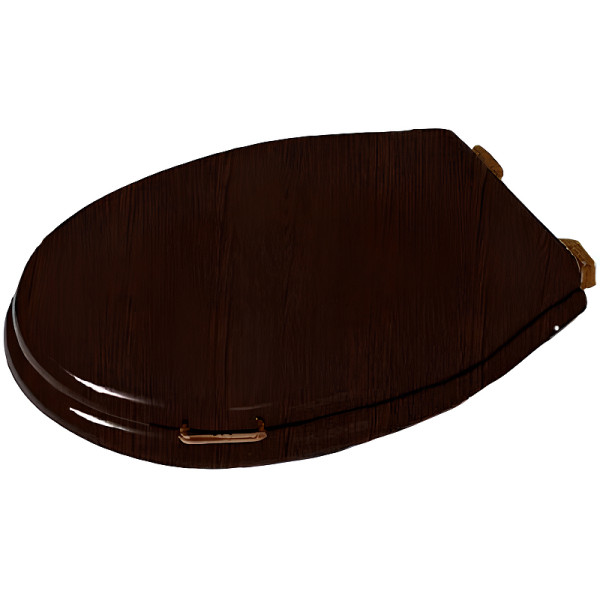 Крышка-сиденье для унитаза Simas Lante, с ручкой, дерево, микролифт, цвет noce/бронза (LA009noce/br). Фото 1