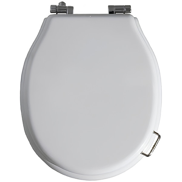Крышка-сиденье для унитаза Simas Lante, с ручкой, микролифт, цвет белый/хром (LA006bi/cr). Фото 1