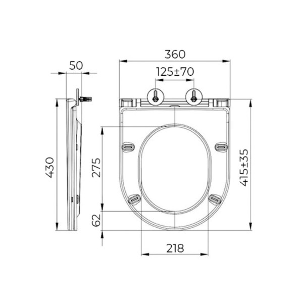 Крышка-сиденье для унитаза Terminus Аврора 91S01-11W, белый. Фото 2
