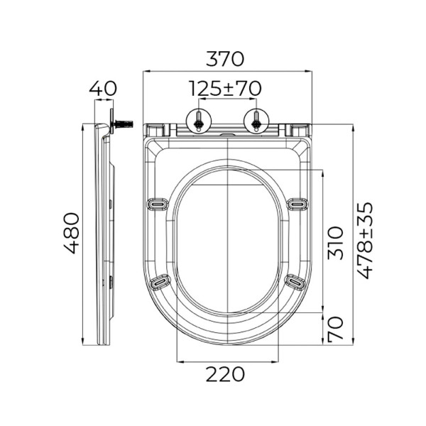 Крышка-сиденье для унитаза Terminus Классик 92S02W, белый. Фото 2