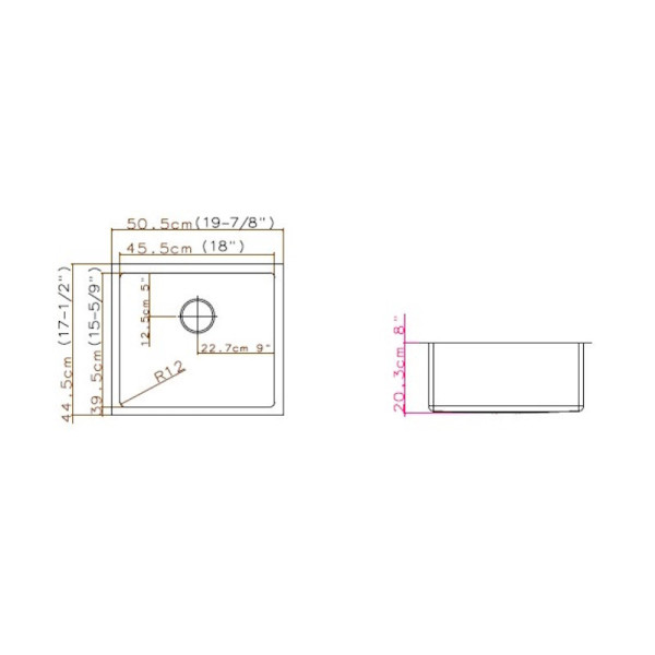 Кухонная мойка Grandex Aqua Proline 300083, сатин. Фото 2