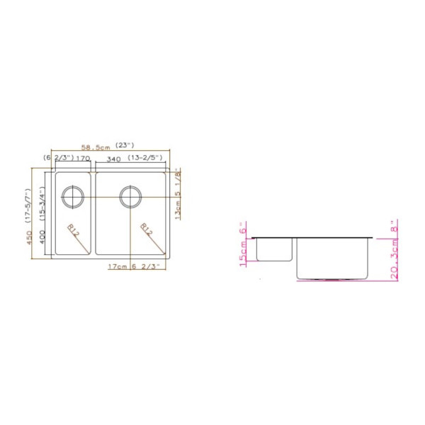 Кухонная мойка Grandex Aqua Proline 300208, сатин. Фото 2