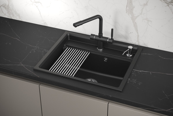 Кухонная мойка Granula 6003, ШВАРЦ. Фото 1