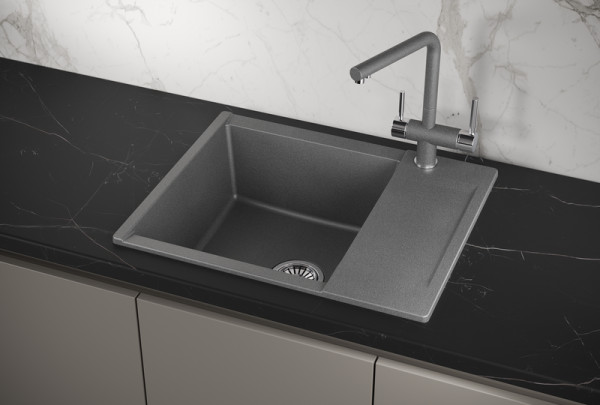 Кухонная мойка Granula 6202, ГРАФИТ. Фото 1