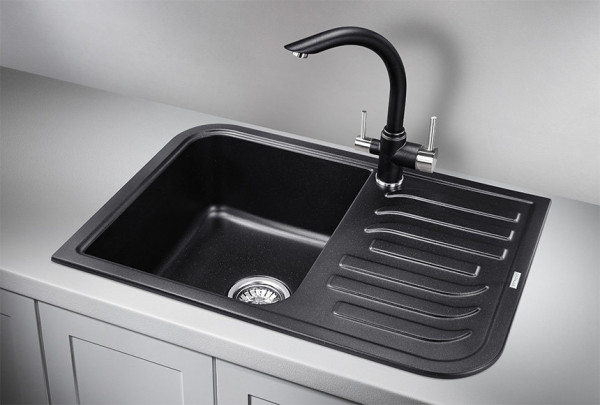 Кухонная мойка Granula 7001, ШВАРЦ. Фото 1