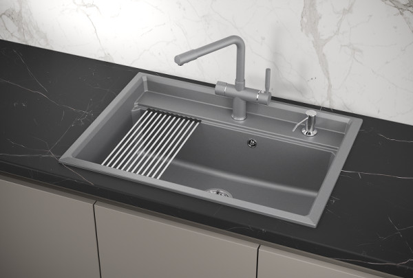 Кухонная мойка Granula 7301, АЛЮМИНИУМ. Фото 1