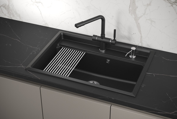 Кухонная мойка Granula 7301, ШВАРЦ. Фото 1