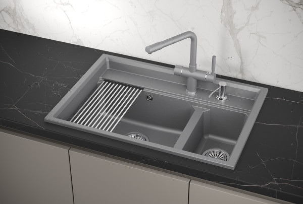 Кухонная мойка Granula 7302, АЛЮМИНИУМ. Фото 1