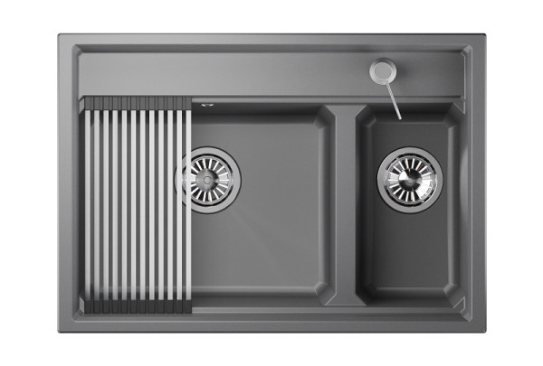 Кухонная мойка Granula 7302, АЛЮМИНИУМ. Фото 2