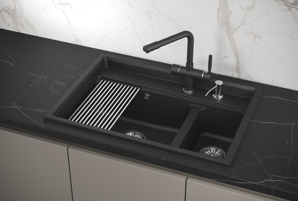 Кухонная мойка Granula 7302, ЧЁРНЫЙ. Фото 1