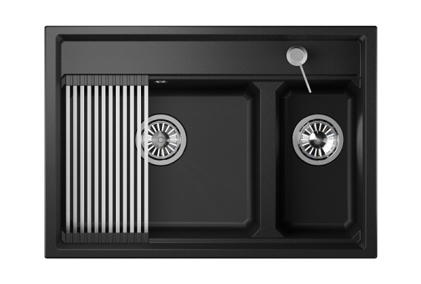 Кухонная мойка Granula 7302, ЧЁРНЫЙ. Фото 2