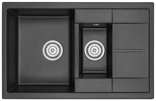 Кухонная мойка Granula 7802, ШВАРЦ. Фото 2