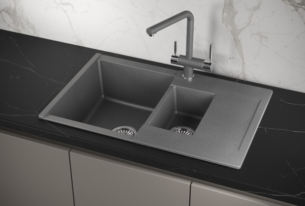 Кухонная мойка Granula 7808, ГРАФИТ. Фото 1