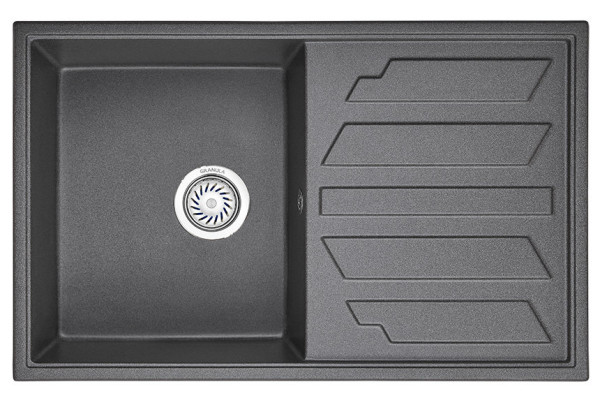 Кухонная мойка Granula 8002, ГРАФИТ. Фото 2