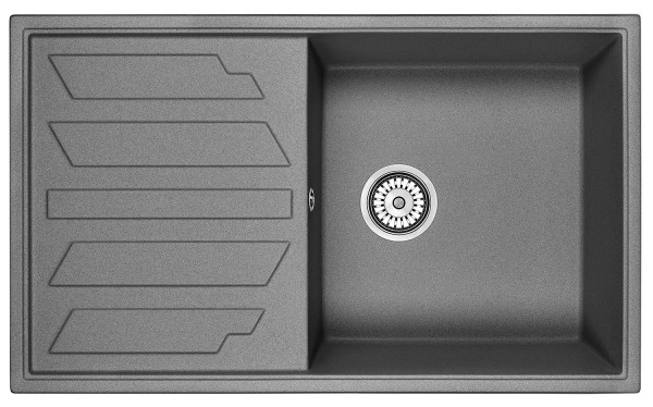 Кухонная мойка Granula 8601, ГРАФИТ. Фото 2