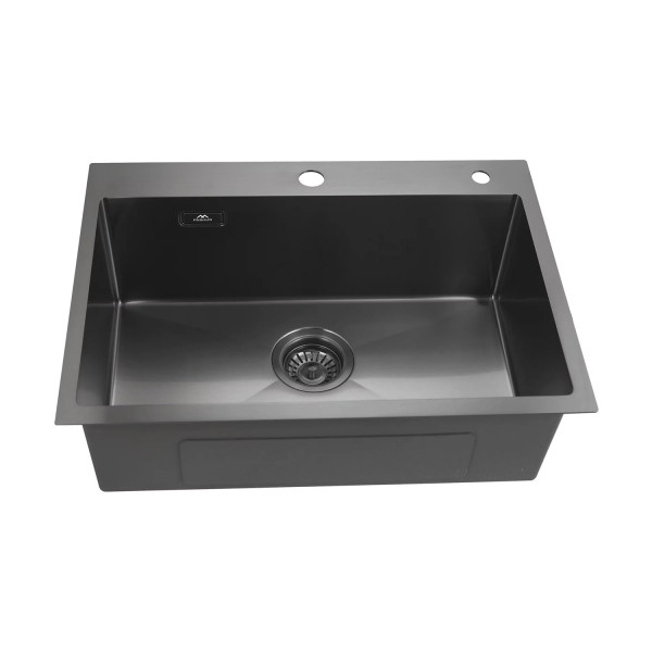 Кухонная мойка из нержавеющей стали Fashun 21M Комплект AS5545-17, графит. Фото 1