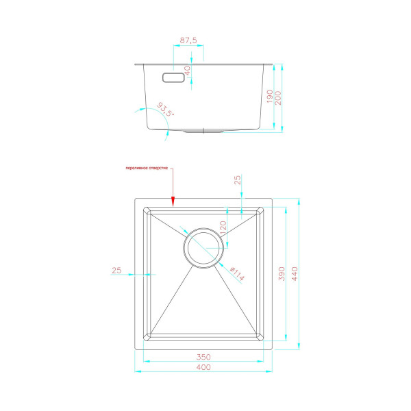 Кухонная мойка из нержавеющей стали Fashun 7M Комплект AS4044, сатин. Фото 2