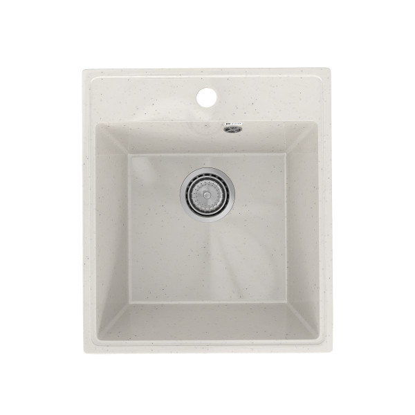 Кухонная мойка Practik PR-M-425-001 (без сифона), белый камень. Фото 1