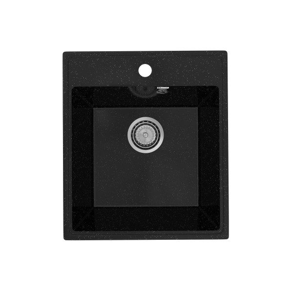 Кухонная мойка Practik PR-M-425-004 (без сифона), черный оникс. Фото 1