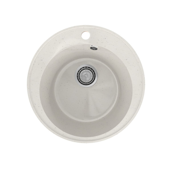 Кухонная мойка Practik PR-M-475-001 (без сифона), белый камень. Фото 1