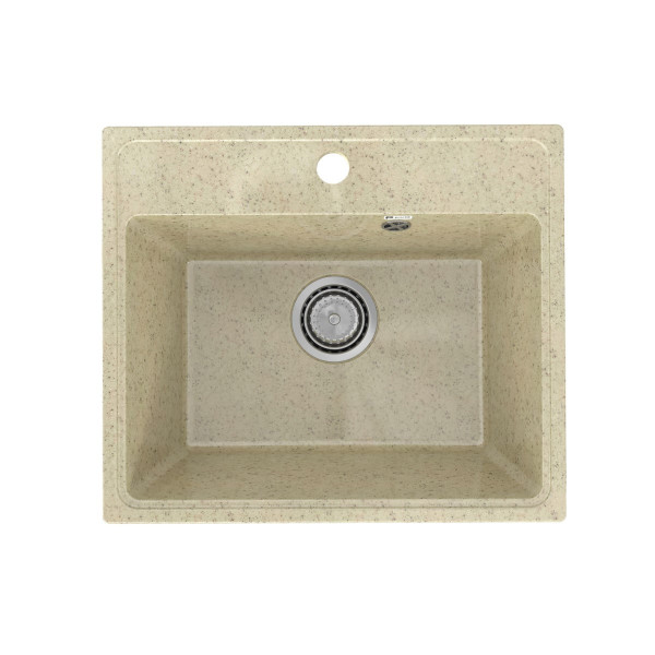 Кухонная мойка Practik PR-M-490-002 (без сифона), слоновая кость. Фото 1