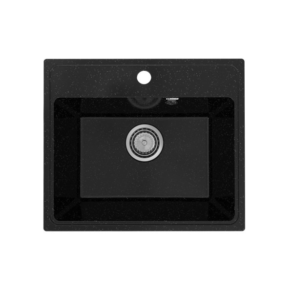 Кухонная мойка Practik PR-M-490-004 (без сифона), черный оникс. Фото 1