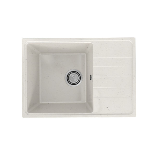 Кухонная мойка Practik PR-M-600-001 (без сифона), белый камень. Фото 1