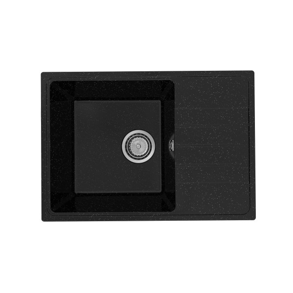 Кухонная мойка Practik PR-M-600-004 (без сифона), черный оникс. Фото 1