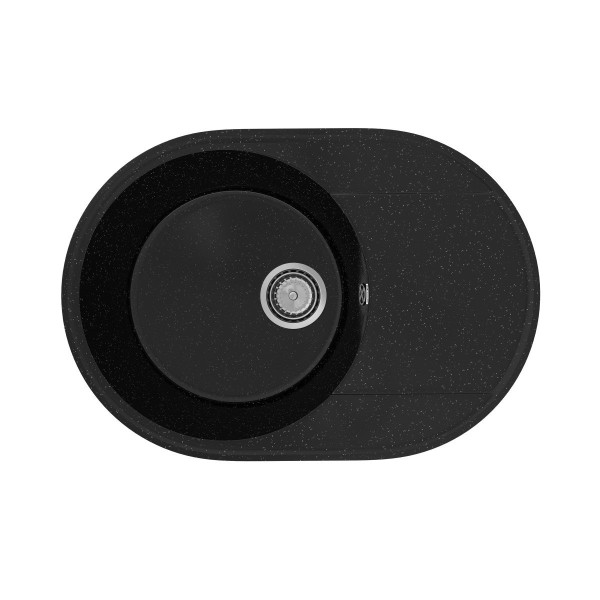 Кухонная мойка Practik PR-M-610-004 (без сифона), черный оникс. Фото 1