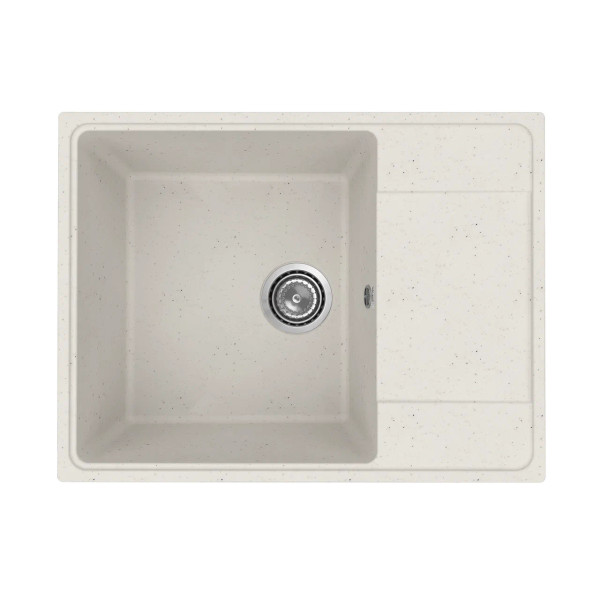 Кухонная мойка Practik PR-M-650-001 (без сифона), белый камень. Фото 1