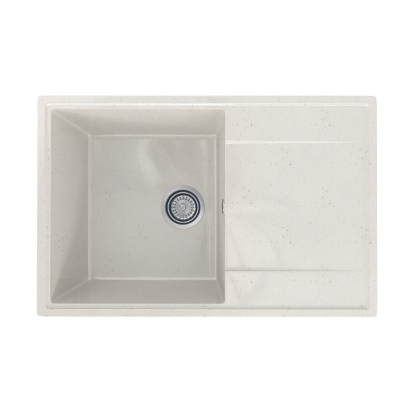 Кухонная мойка Practik PR-M-735-001 (без сифона), белый камень. Фото 1