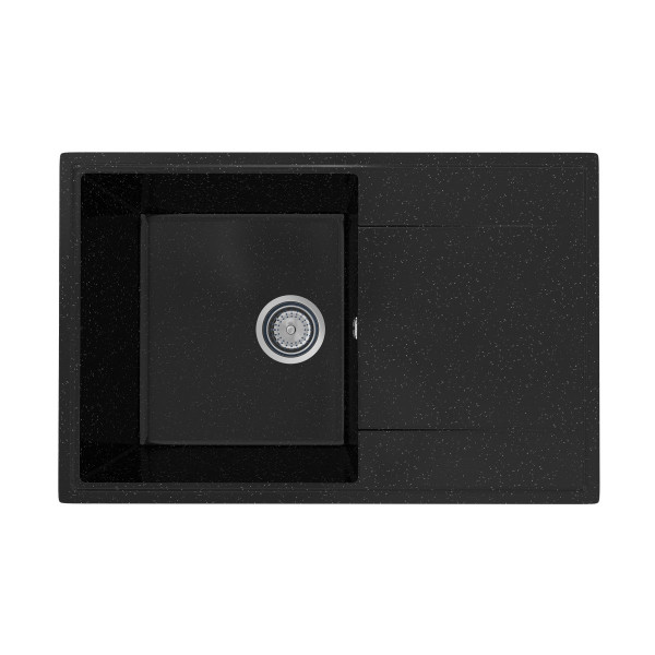 Кухонная мойка Practik PR-M-735-004 (без сифона), черный оникс. Фото 1