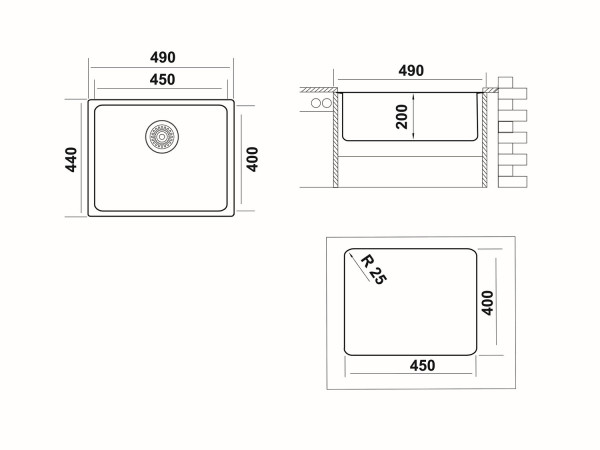 Кухонная мойка UKINOX Лофт LOB450.400 -GT10P, 40*45. Фото 2