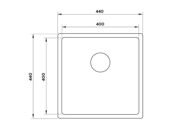 Кухонная мойка UKINOX Techno TEB400.400 -GT10P, 40*40. Фото 2