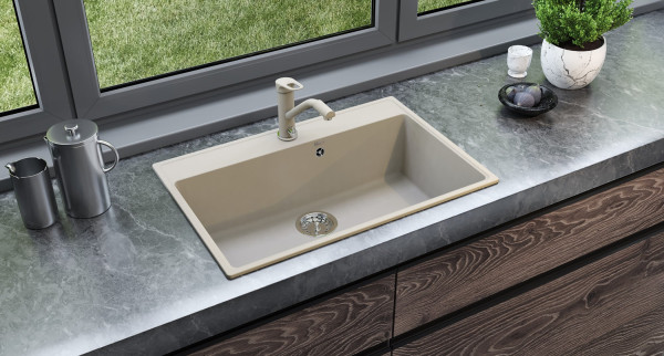 Кухонная мойка Ulgran Quartz Forte 760-02, лен. Фото 3