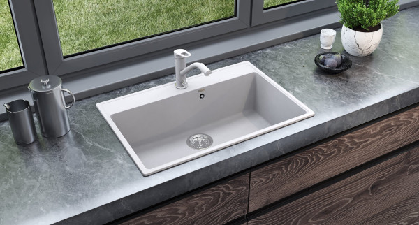 Кухонная мойка Ulgran Quartz Forte 760-04, платина. Фото 3