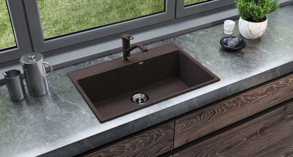 Кухонная мойка Ulgran Quartz Forte 760-06, трюфель. Фото 3