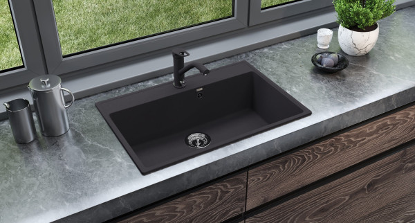 Кухонная мойка Ulgran Quartz Forte 760-07, уголь. Фото 3