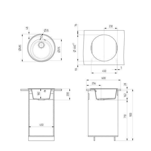 Кухонная мойка Ulgran Quartz Nora 485-10, песок. Фото 2