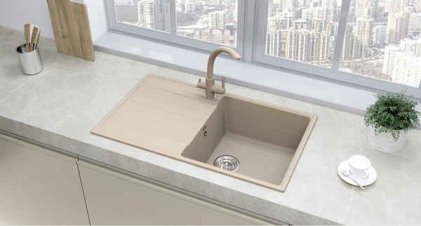 Кухонная мойка Ulgran Quartz Prima 850-03, десерт. Фото 3